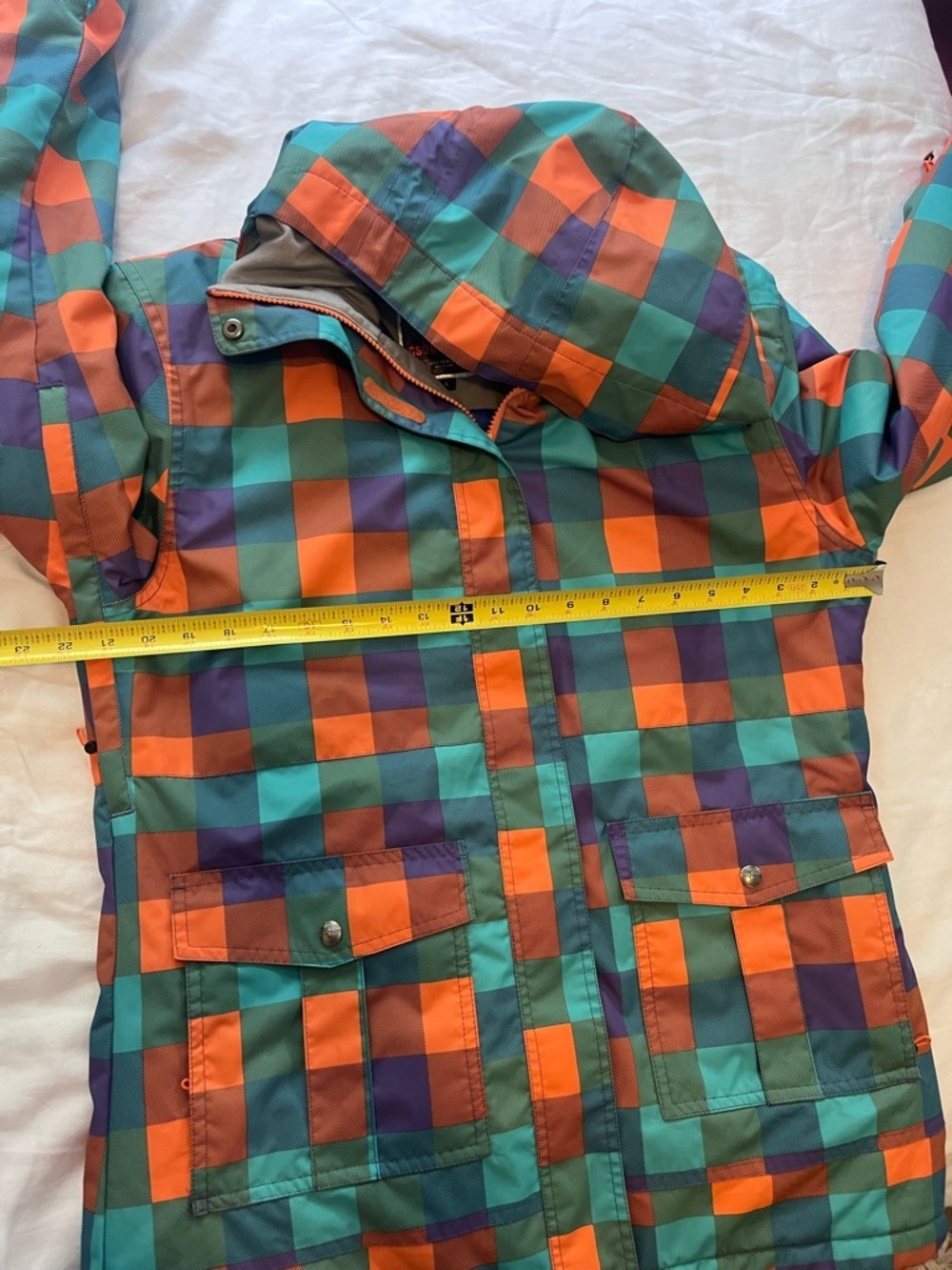 Women's GSOU Plaid Print Snowboarding Ski Jacket Hoodie Size Large - Picture 14 of 16